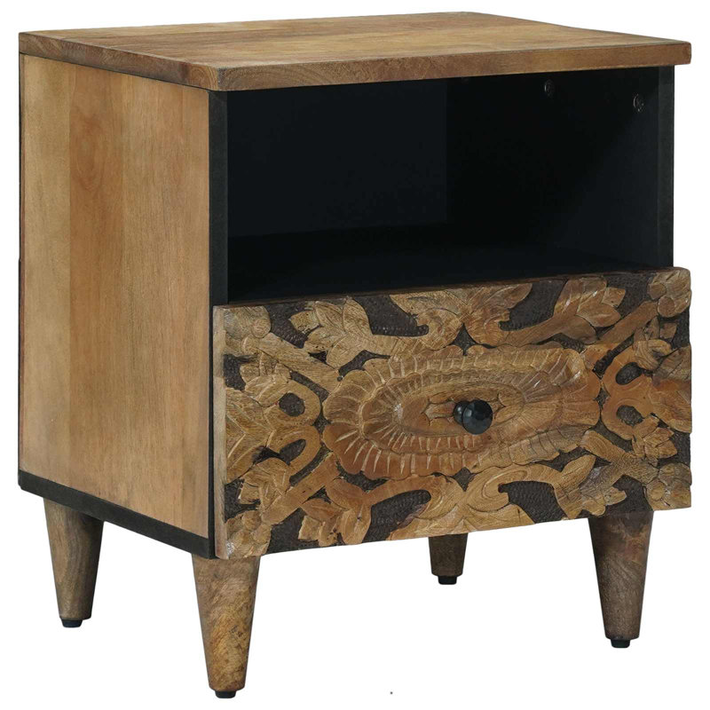 40 cm W Solid Wood Bedside Table
