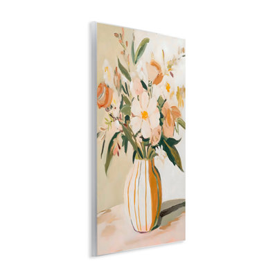 Plaque murale vase rose avec fleurs Peachy, design by Creative Studio