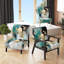 Chaise rembourrée moderne avec accoudoirs dorés et turquoise abstraites Full Moon Happiness