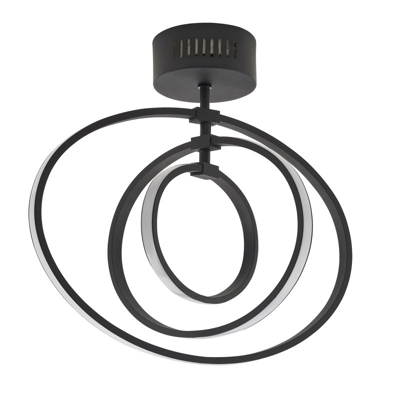 Taplin LED Semi Flush Mount, Black
