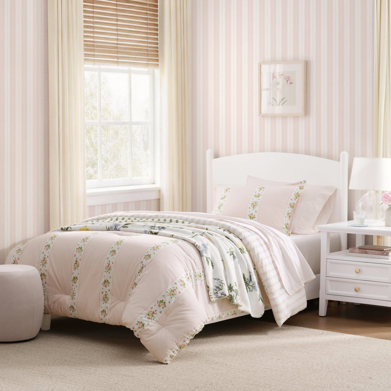 Jeté en peluche réversible Martha Stewart, Joséphine floral