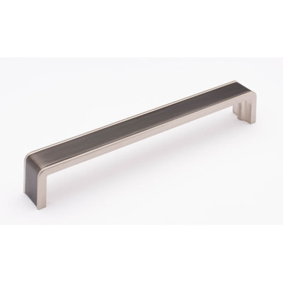 Fusion 8" CTC Gunmetal/Satin Nickel Decorative Cabinet Hardware Bar Pull