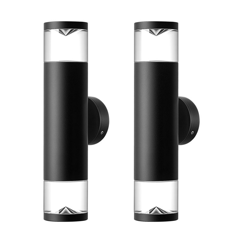 Led Outdoor Wall Light With Crystal Acrylic Shade (Set of 2)