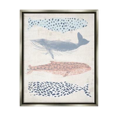 Baleines à motif maritime par June Erica Vess