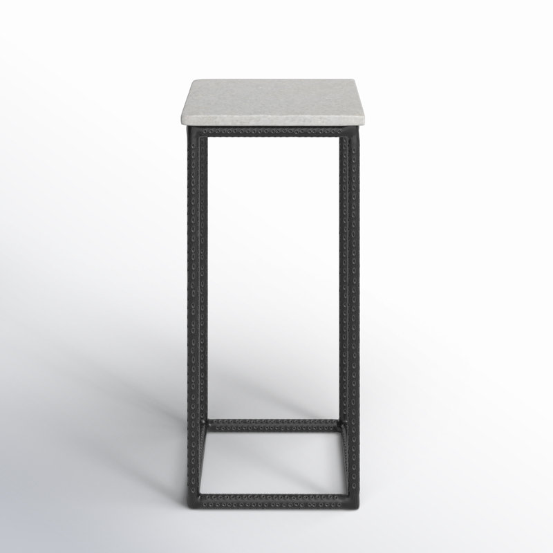 Maikel 21.5'' Tall Genuine Marble Frame End Table