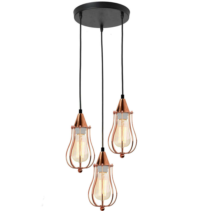 Flagler 3 - Light Cluster Pendant, Rose Gold