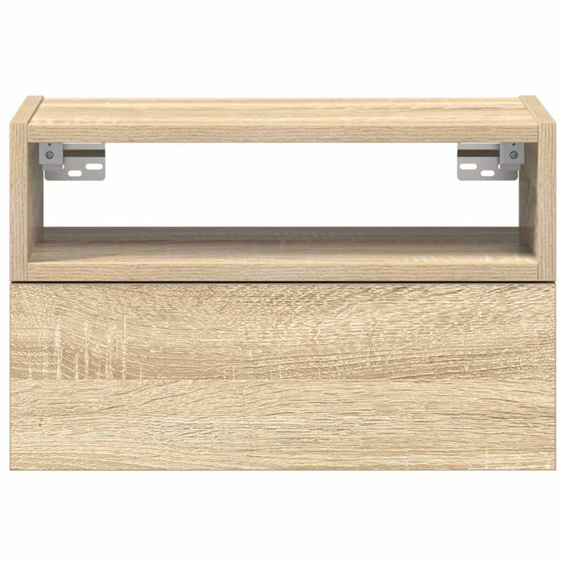 Cabriales 45cm W Manufactured Wood Bedside Table, Sonoma Oak, 1