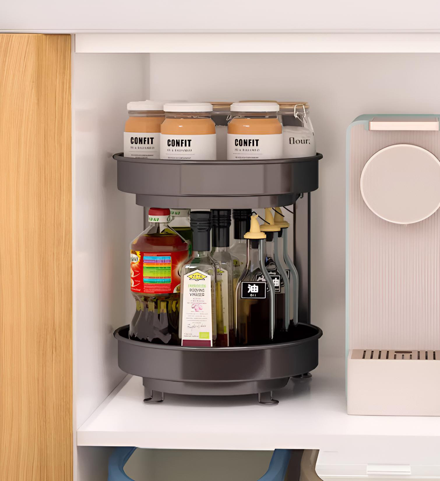 Prep & Savour Rotating Desktop Spice Rack, 360° Rotation | Wayfair