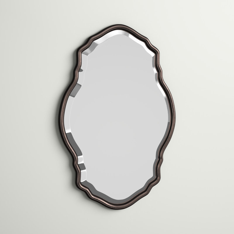 Oaklynn Wood Elongated Wall Mirror, Dark Bronze