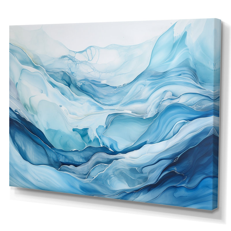 «White and Blue Glacier Charm», reproduction d'art sur toile, Toile tendue, H 30 po x l 40 po x P 1,5 po