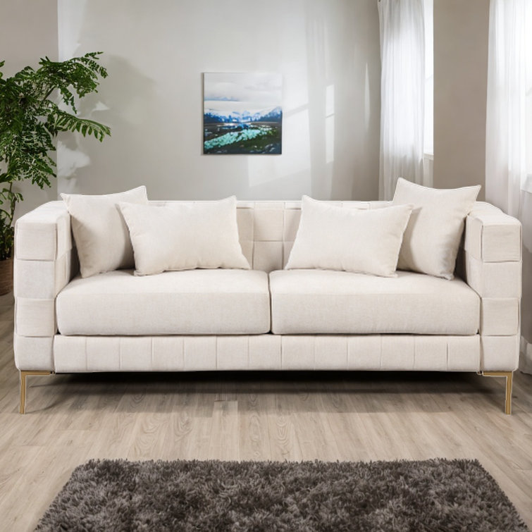 Mercer41 80.5 Modern Sofa Couch Upholstered Sofa Cushions Comfy Sofas  Perfect For Living Room, Bedroom | Wayfair