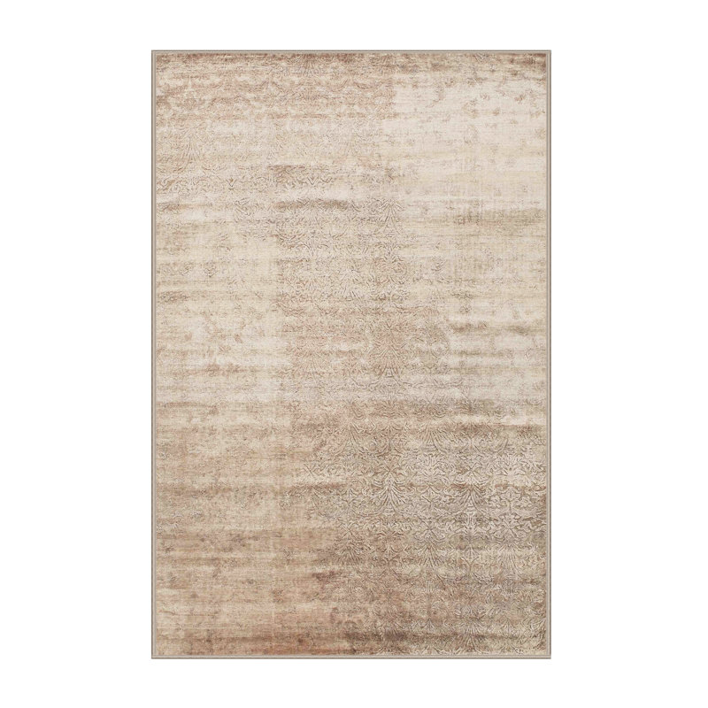 Tapis décoratif beige Contemporary, Rectangle 2 pi x 4 pi