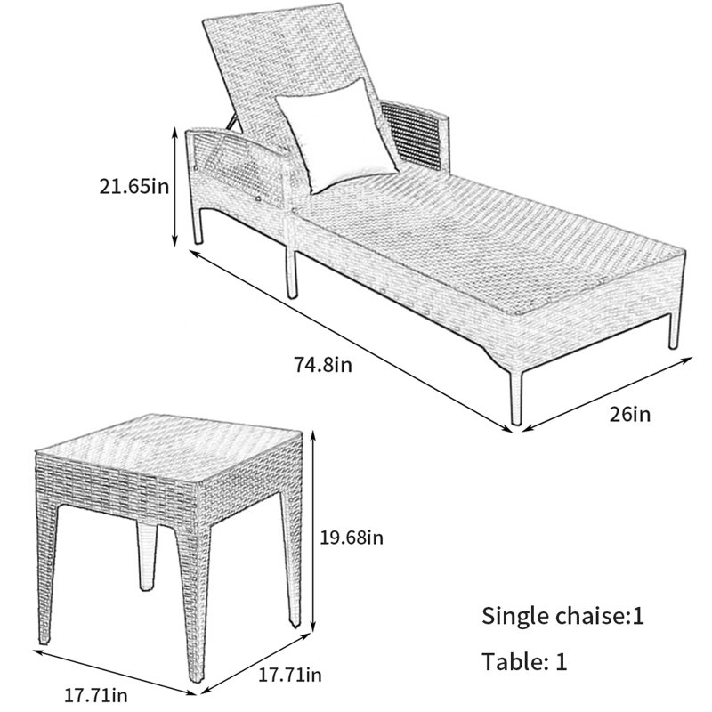 Chaise longue pour l'extérieur