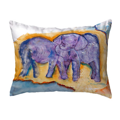 Elephant Outdoor Reversible Throw Pillow