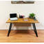Solid Wood Top Metal Base Computer Desk
