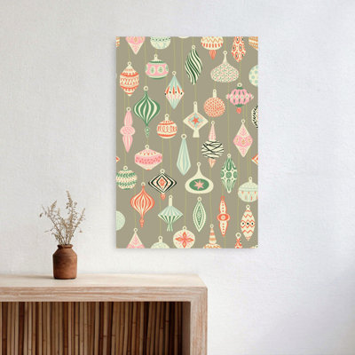 Mid-Century, décorations de Noël colorées, moderne et ludique, art mural d'hiver