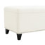 Banc de rangement beige avec charnière de fermeture de 47,5 po, tissu confortable au toucher, clous argentés, pour dortoir, tabouret de coiffeuse, bouton, beige, literie, livres, fenêtre
