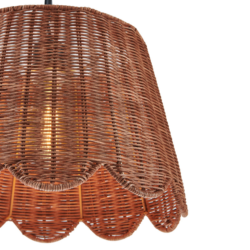 Luminaire suspendu 14 po en rotin 1 lumière