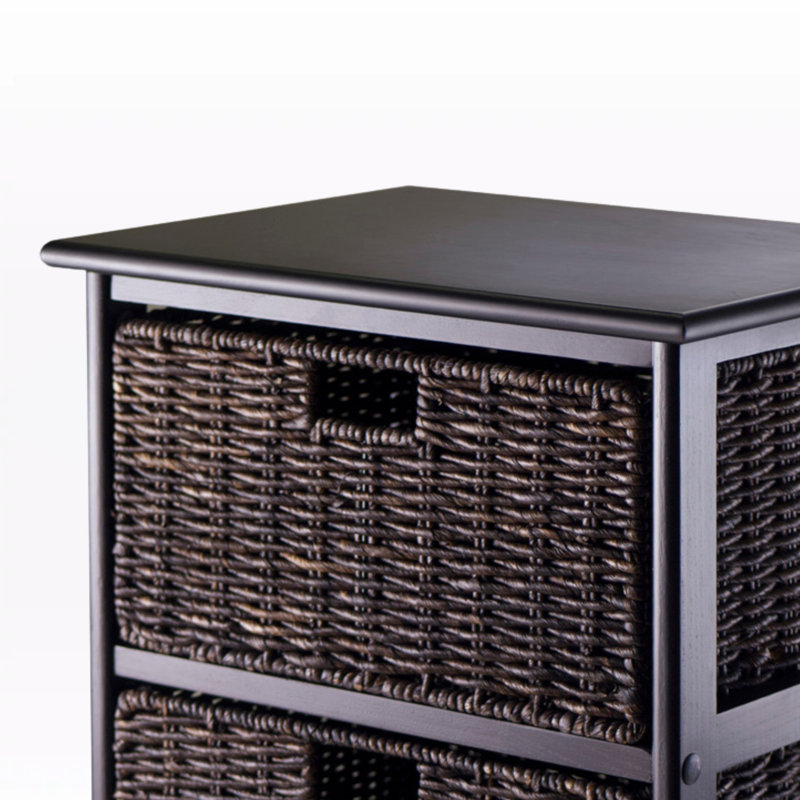 Étagère en bois avec paniers pliants Omaha