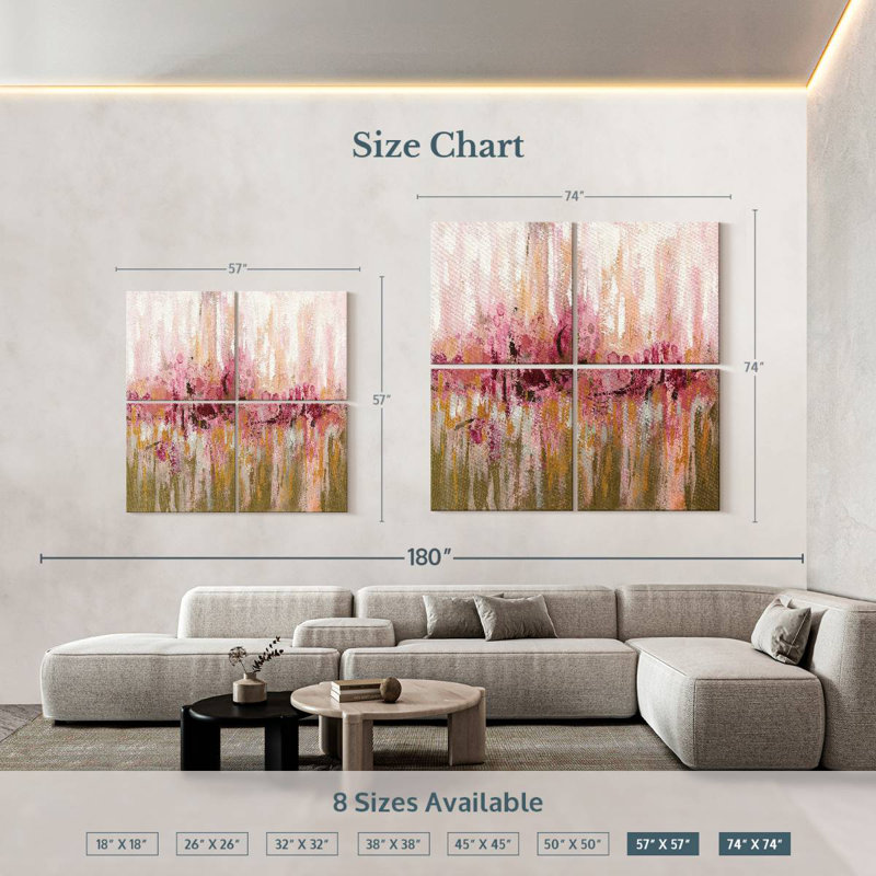 Pink Reflections, 74" H x 74" W