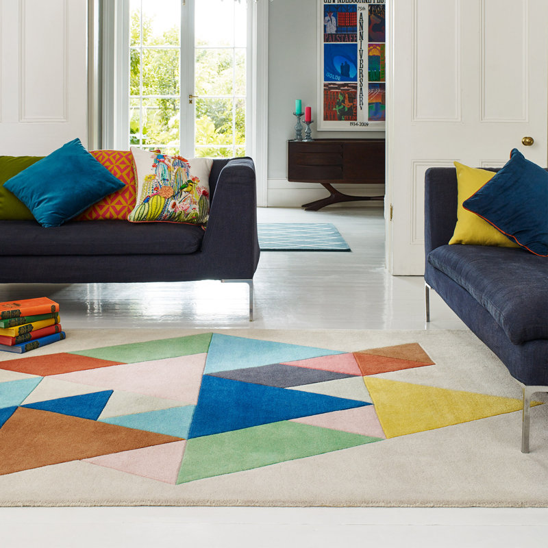 Yahir Geometric Wool Hand Tufted Area Rug, Rectangle 160 x 230cm