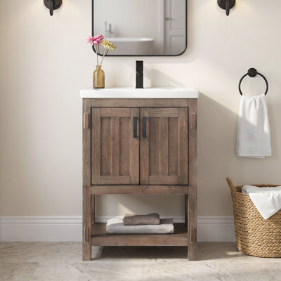Larangera 24" Freestanding Single Bathroom Vanity with Ceramic Top