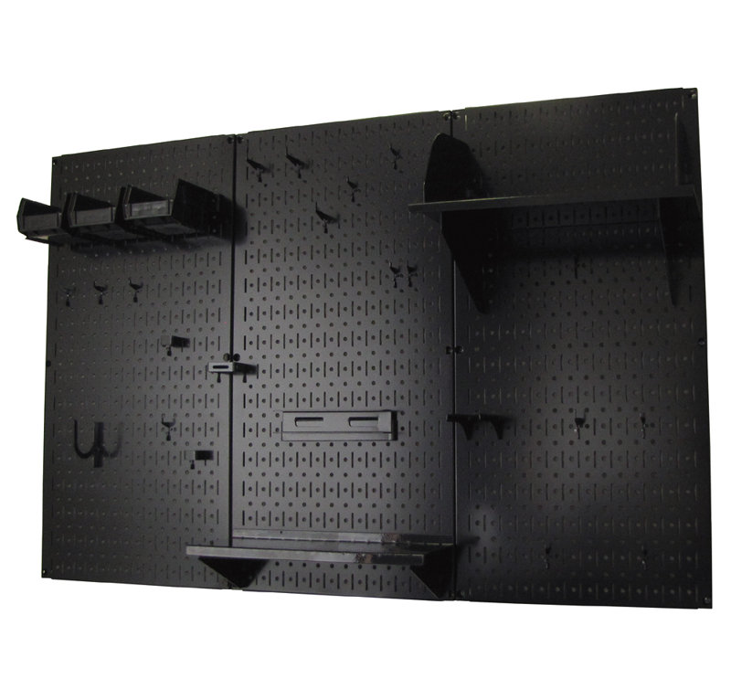 Pegboard Standard Tool Storage 32" H x 48" W Kit, Black