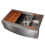 DuraSnow® ZLINE 33" Moritz Farmhouse Apron Mount Single Bowl Fingerprint Resistant Stainless Steel Kitchen Sink with Bottom Grid and Accessories