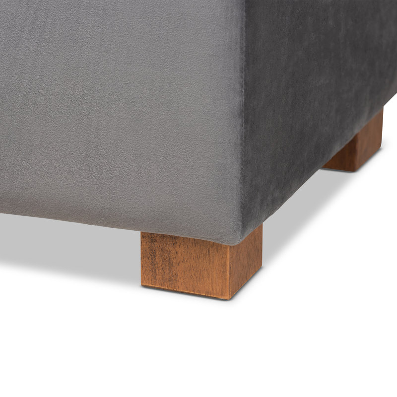 Banc de rangement avec repose-pieds Mesina, Gris