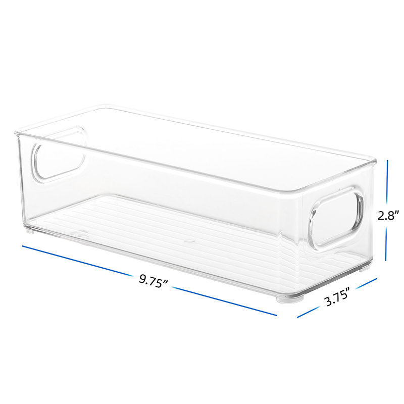 Contenant de rangement empilable en plastique avec poignées pour salle de bain