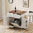 47.2" Farmhouse Kitchen Island with Drop Leaf-942342656