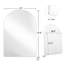 Armoire de salle de bain en métal avec miroir - 24 x 36 pouces arquée et réglable tablettes blanches pour le style de rangement de décoration-991445410