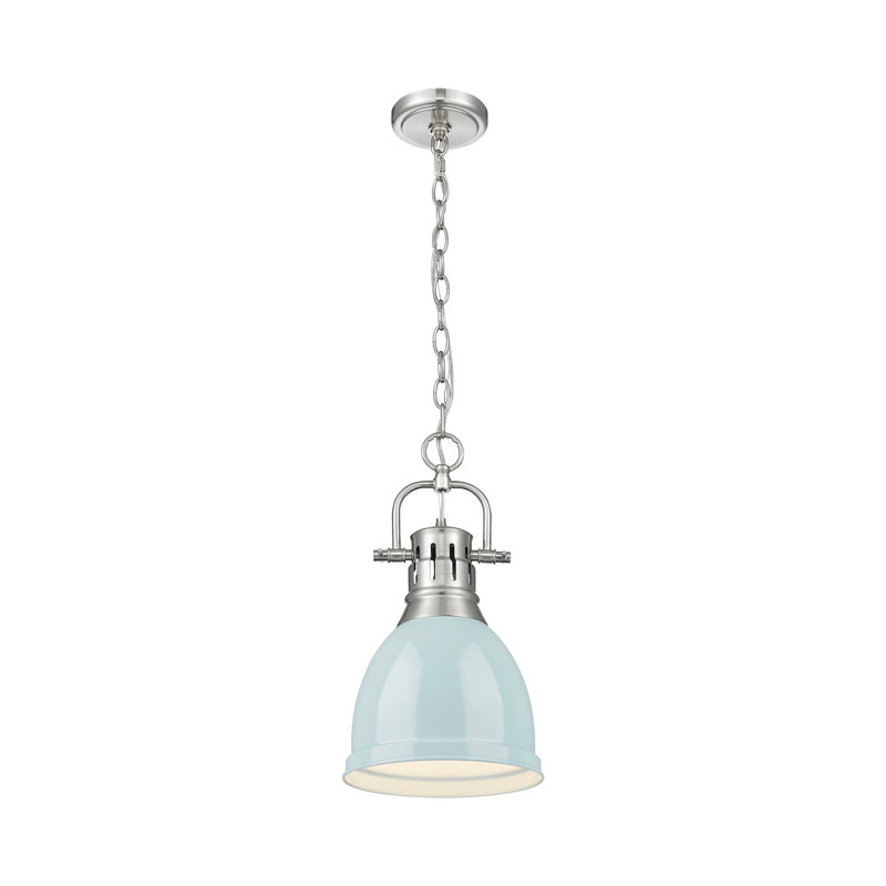 Luminaire suspendu unique à 1 lumière Alethia sans accents de matériau secondaire ou d'accent, Étain, Écume de mer