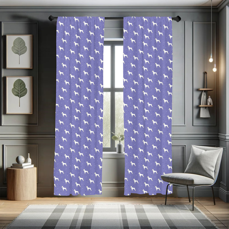 Turtle Semi-Sheer Rod Pocket Curtain Panels, Purple, 28" x 63"