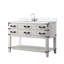 Plateau en quartz blanc de 48 po Large meuble-lavabo simple en chêne avec robinet et cinq tiroirs pour une capacité de rangement en cas de besoin