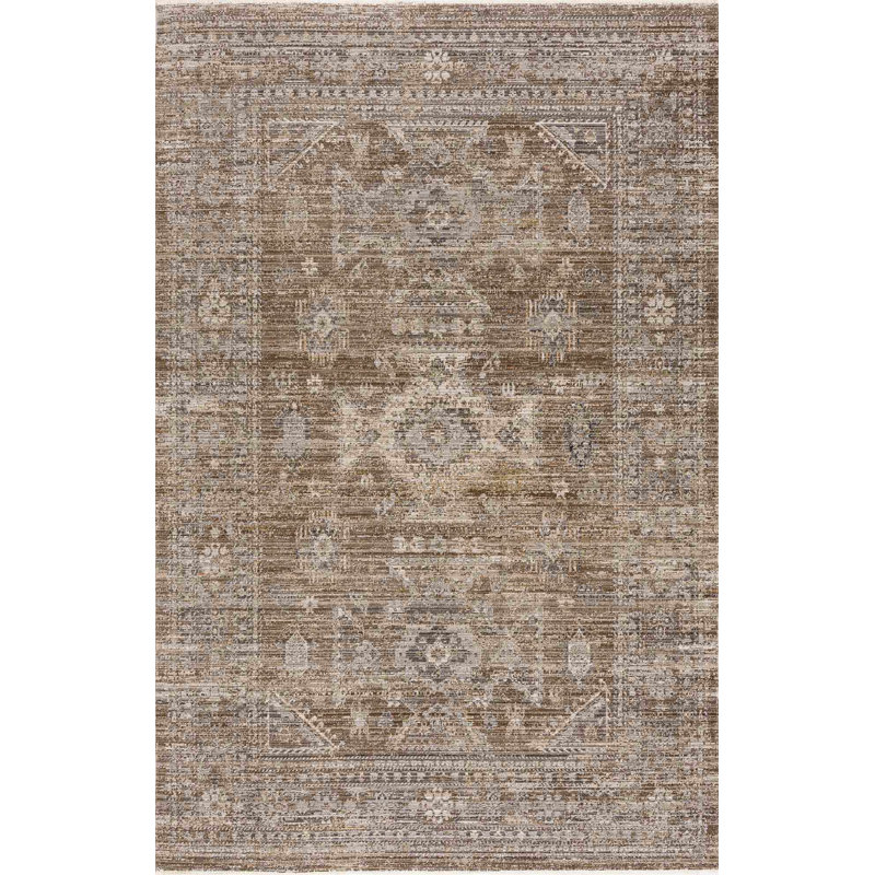 Bungalow Rose Agnesse Machine Washable Outdoor Safe Boho Area Rug, Rectangle 5'3" x 7'10"