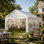 Pavillon de jardin 10 'X 20' avec abri d'auto et tente de réception avec parois latérales amovibles