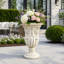 Pot à fleurs rétro en forme de pierre avec piédestal et urne en résine pour patio