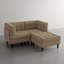 3 Seater Corduroy Sectional-286994992