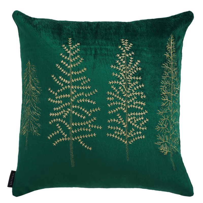 Seasons Tree Pillow, Green/Gold