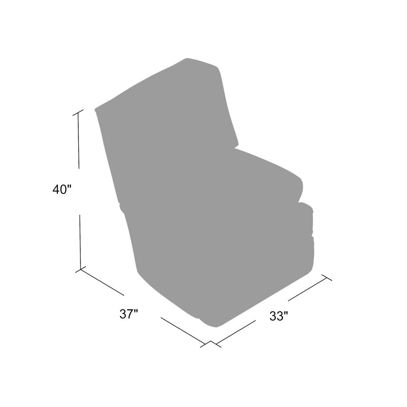 Fauteuil inclinable manuel oscillant de 33 po de largeur Claudina, Gris foncé