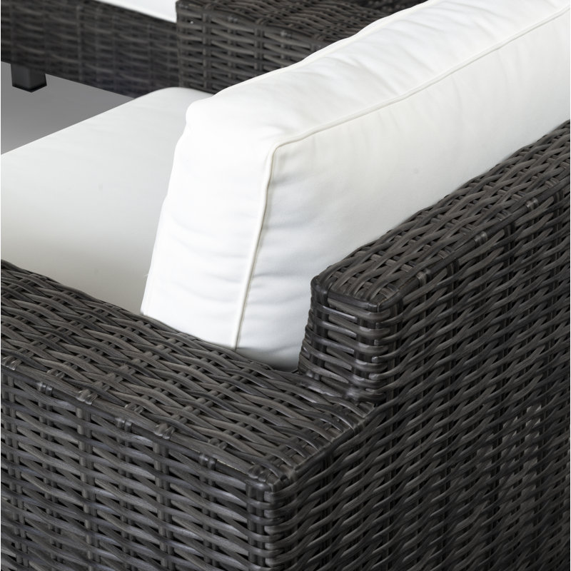 Margarita Outdoor Wicker Conversation Set, Black