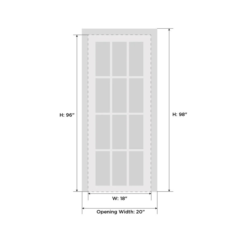 Porte coulissante en bois Planum, 18 po x 96 po
