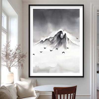 Sommet de la montagne - Reproduction matte encadrée pour le décor de la chambre à coucher