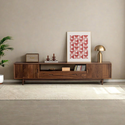 Nordic Style Walnut Wood TV Stand