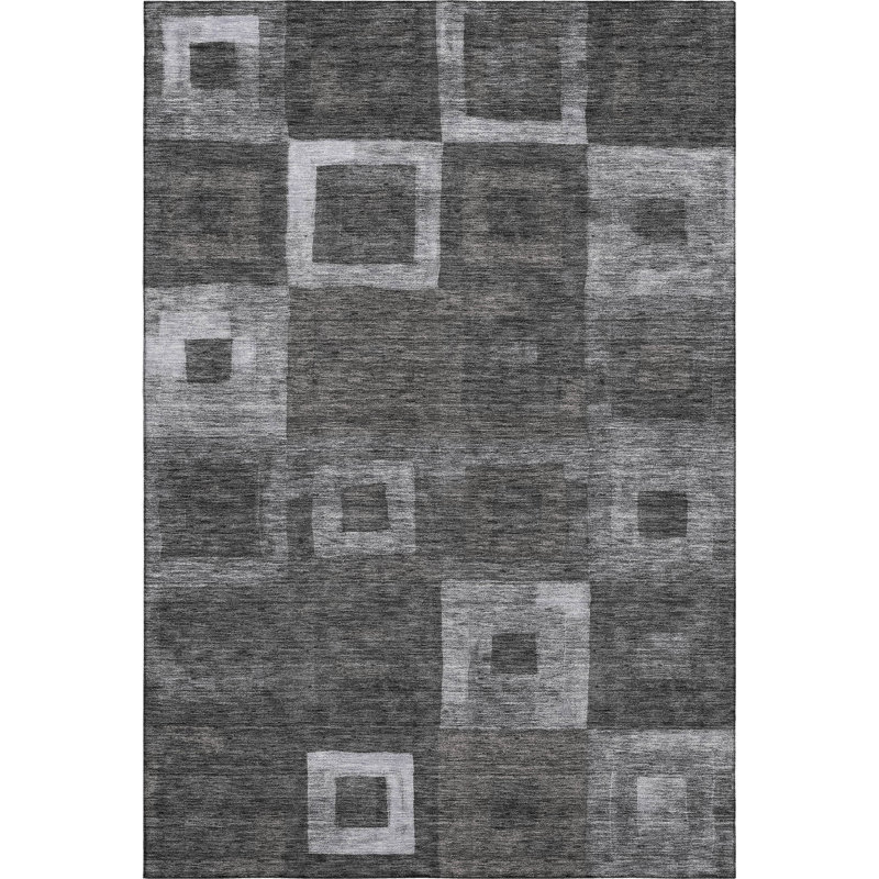 Premium Machine Washable Ducote AMF1142 Geometric Rug, Rectangle 2'6" x 3'10"