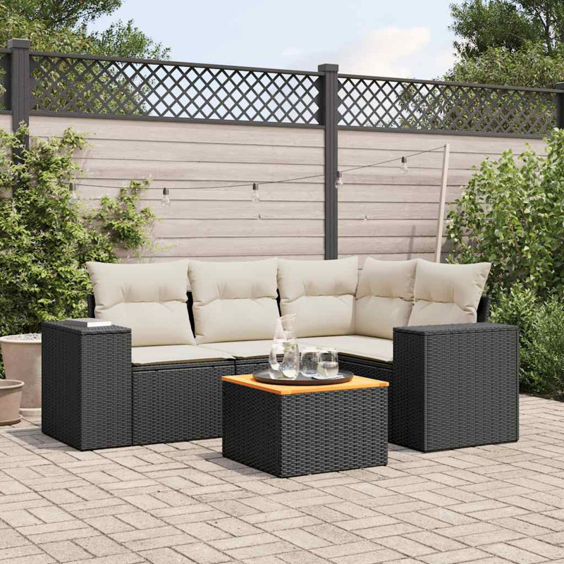 Ensemble de canapé de jardin Vidaxl, Noir