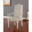 Ensemble de table de salle à manger blanc antique 7 pièces avec rallonge et 4 chaises d'appoint 2 chaises avec accoudoirs en tissu ivoire-871090939