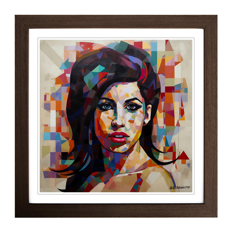 Amy Winehouse Constructivism - Framed Print, Walnut