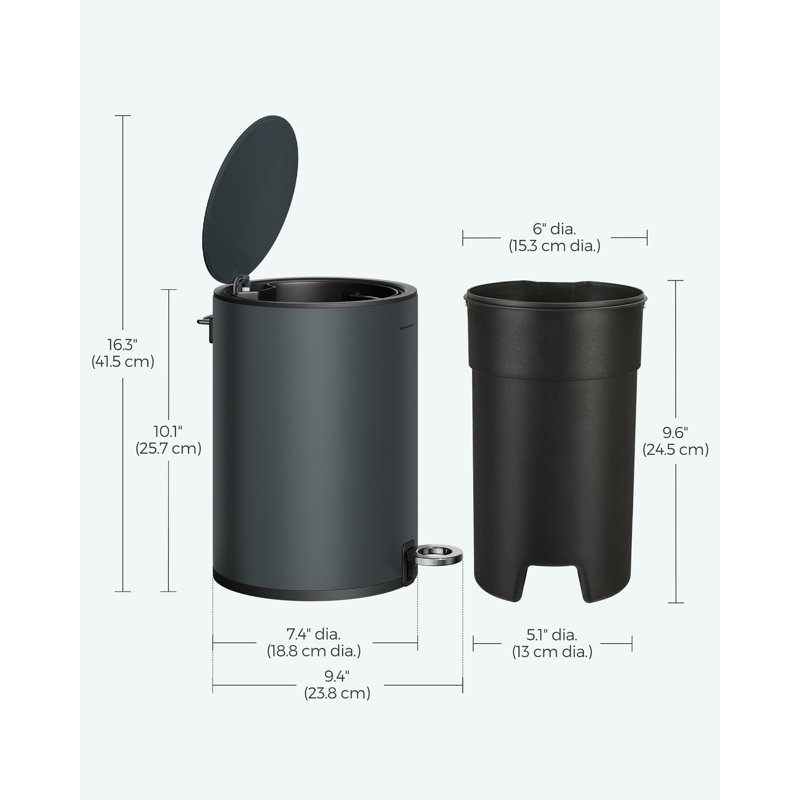 Rasto Step On Kitchen Trash Can - 3L, Grey